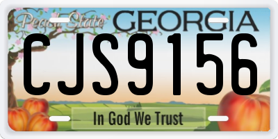 GA license plate CJS9156
