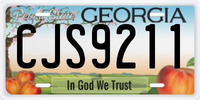 GA license plate CJS9211