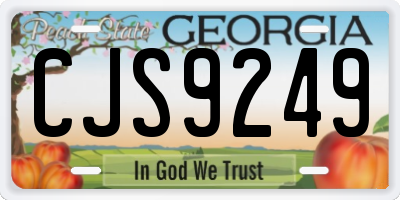 GA license plate CJS9249