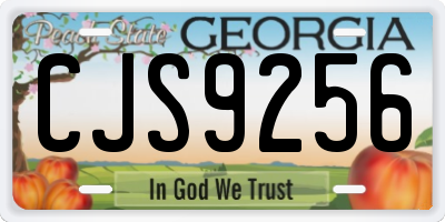 GA license plate CJS9256