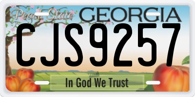 GA license plate CJS9257