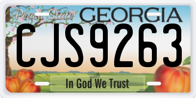GA license plate CJS9263
