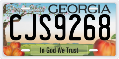 GA license plate CJS9268