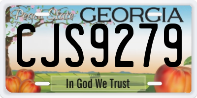 GA license plate CJS9279