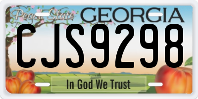 GA license plate CJS9298