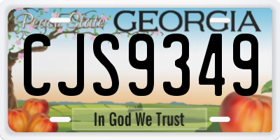 GA license plate CJS9349