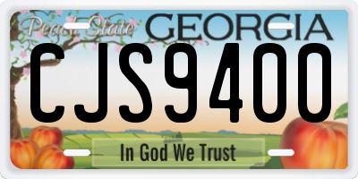 GA license plate CJS9400