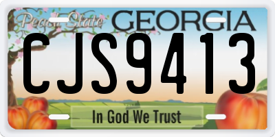 GA license plate CJS9413