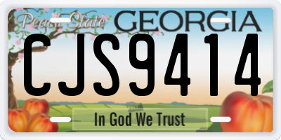 GA license plate CJS9414