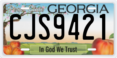 GA license plate CJS9421