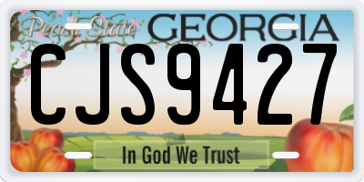 GA license plate CJS9427