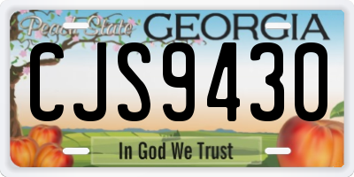 GA license plate CJS9430