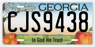 GA license plate CJS9438