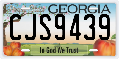 GA license plate CJS9439