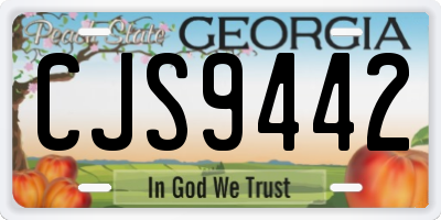 GA license plate CJS9442