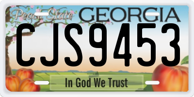 GA license plate CJS9453