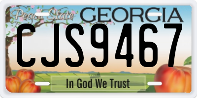 GA license plate CJS9467