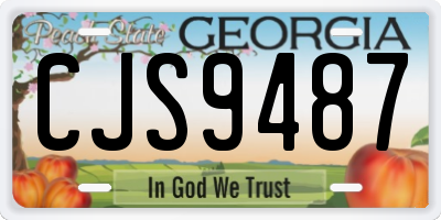 GA license plate CJS9487