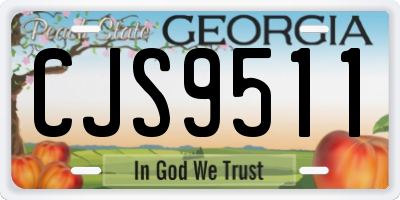 GA license plate CJS9511