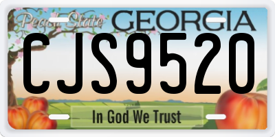 GA license plate CJS9520