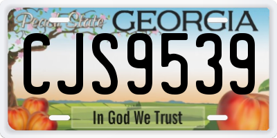 GA license plate CJS9539