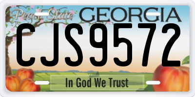 GA license plate CJS9572