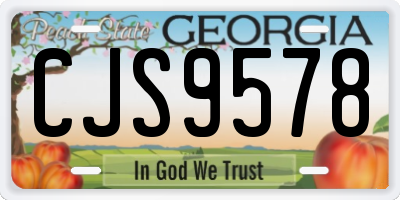GA license plate CJS9578