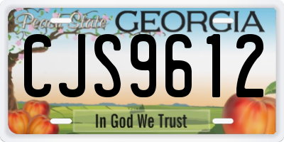 GA license plate CJS9612