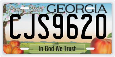GA license plate CJS9620