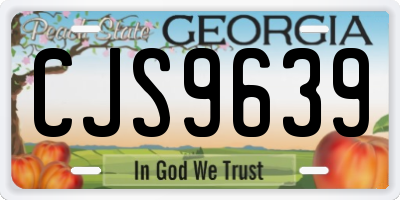 GA license plate CJS9639