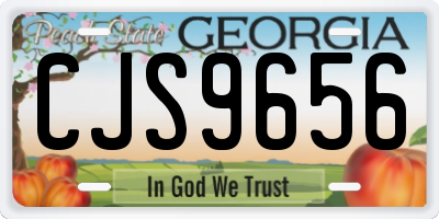 GA license plate CJS9656