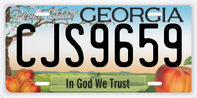 GA license plate CJS9659