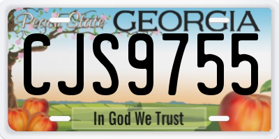 GA license plate CJS9755