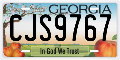GA license plate CJS9767