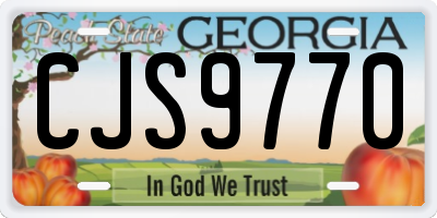 GA license plate CJS9770