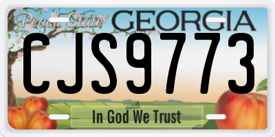GA license plate CJS9773