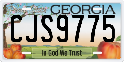 GA license plate CJS9775