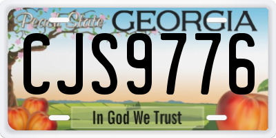 GA license plate CJS9776