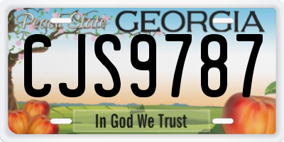 GA license plate CJS9787