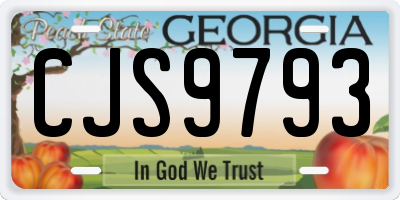 GA license plate CJS9793