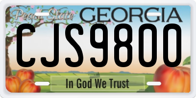 GA license plate CJS9800