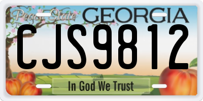GA license plate CJS9812