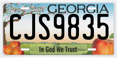 GA license plate CJS9835