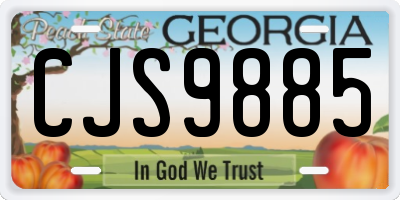 GA license plate CJS9885