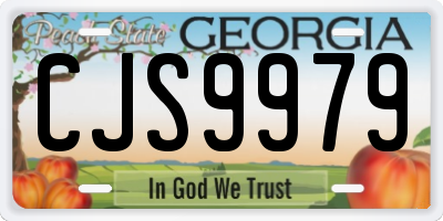 GA license plate CJS9979