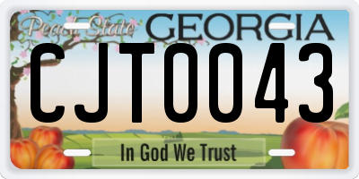 GA license plate CJT0043