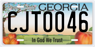 GA license plate CJT0046