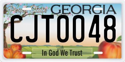 GA license plate CJT0048