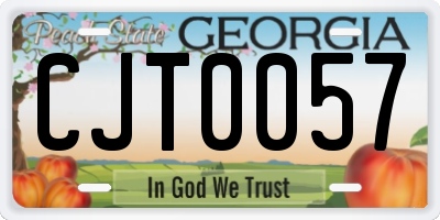 GA license plate CJT0057
