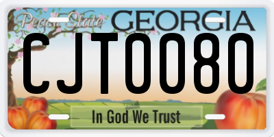 GA license plate CJT0080